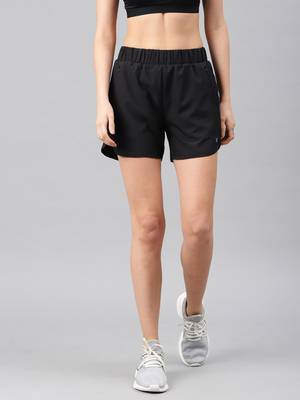 HRX by Hrithik Roshan Color Block Women Black Running Shorts