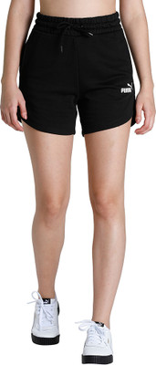 PUMA Solid Women Black Sports Shorts