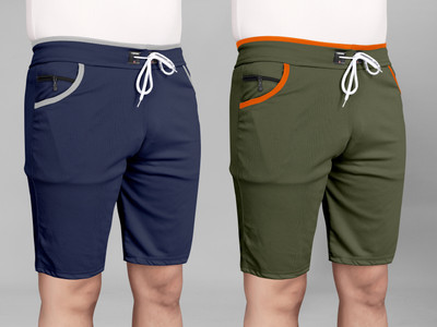 DARSHAN CREATION Solid Men Dark Blue, Green Sports Shorts