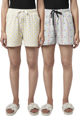 YU by Pantaloons Floral Print Women Multicolor Regular Shorts