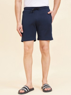 SWEET DREAMS Solid Men Dark Blue Bermuda Shorts