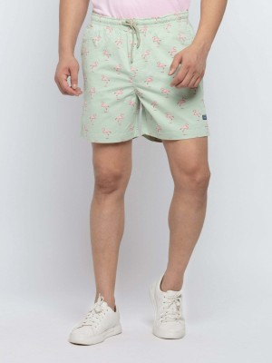 Status Quo Printed Men Green Basic Shorts