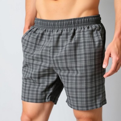 MNICreators Solid Men Grey Basic Shorts