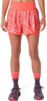 Asics Solid Women Red Sports Shorts