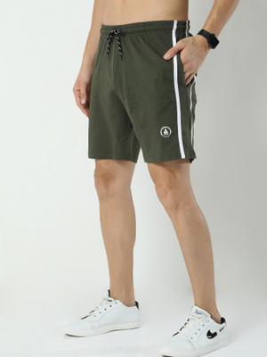 ARDEUR Self Design Men Light Green Basic Shorts