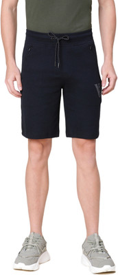 VAN HEUSEN Solid Men Black Regular Shorts