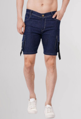 METRONAUT Solid Men Denim Dark Blue Denim Shorts