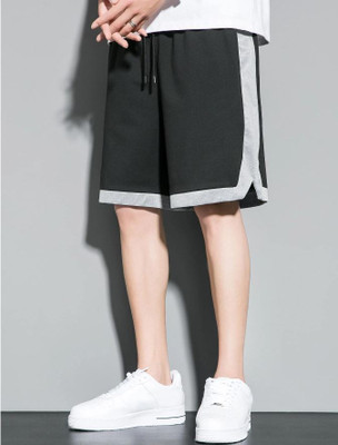 CULISH Self Design, Printed Men Black Regular Shorts