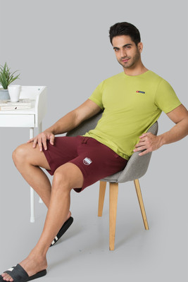 VAN HEUSEN Solid Men Maroon Regular Shorts