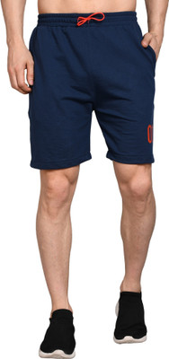 Burdy Solid Men Blue Sports Shorts