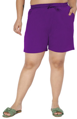 BRINNS Solid Women Purple Casual Shorts