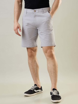 Tim Paris Solid Men Grey Basic Shorts