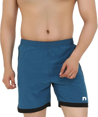 never lose Solid Men Blue Sports Shorts