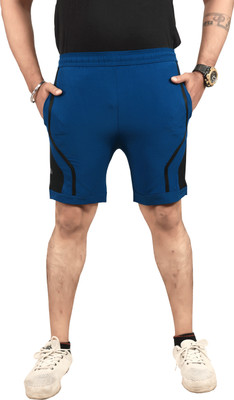 WeReKo Color Block Men Blue Sports Shorts