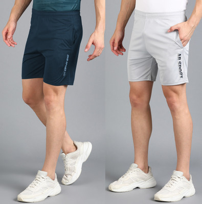 Moda Rapido Printed Men Blue, Silver Sports Shorts, Gym Shorts, Regular Shorts