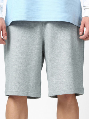 BEWAKOOF Solid Men Grey Casual Shorts