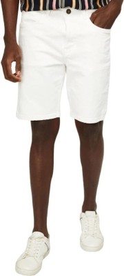 ADH Solid Men White Baggy Shorts