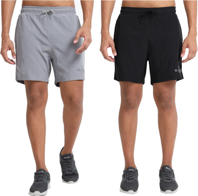MANAAC Solid Men Multicolor Basic Shorts