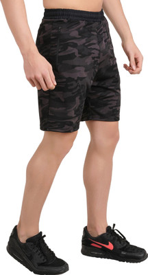 never lose Solid, Printed Men Black Gym Shorts, High Waist Shorts, Regular Shorts