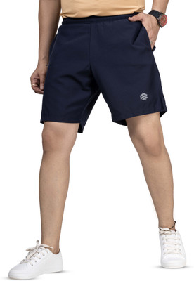 Ruggd Indian Solid Men Blue Running Shorts