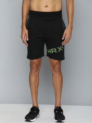 HRX by Hrithik Roshan Printed Men Black Regular Shorts