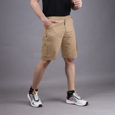 Raiment Solid Men Beige Basic Shorts