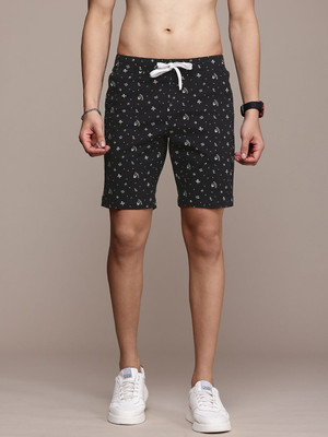 Roadster Printed Men Black Regular Shorts