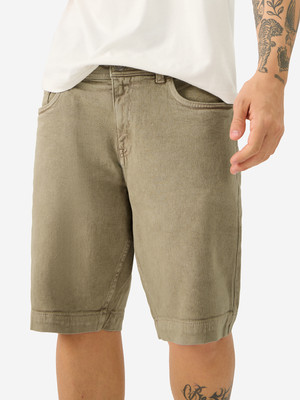 The Souled Store Solid Men Brown Denim Shorts