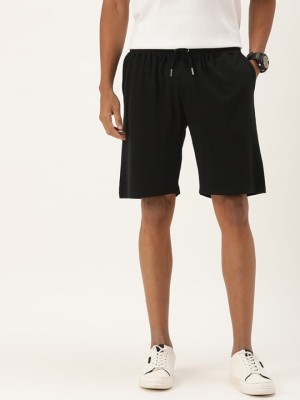 Bene Kleed Solid Men Black Casual Shorts