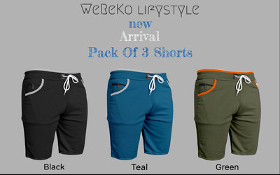 DARSHAN CREATION Self Design Men Black, Light Blue, Green Regular Shorts