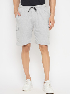 Adobe Solid Men Grey Regular Shorts