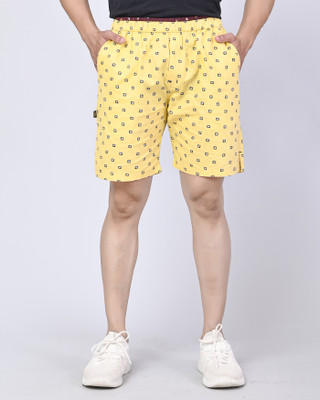 BOX FULL Printed Men Yellow Bermuda Shorts