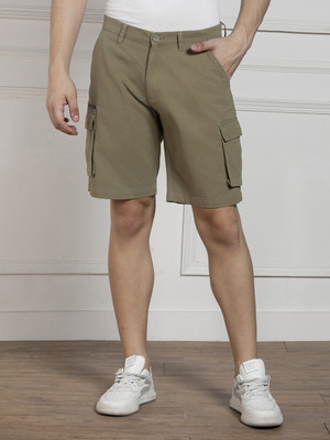 Dennis Lingo Color Block Men Green Cargo Shorts