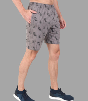 Zeffit Printed Men Silver Bermuda Shorts