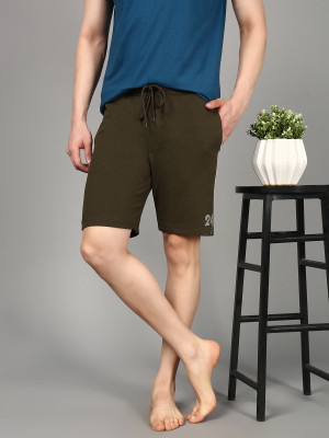 Roadster Solid Men Green Regular Shorts