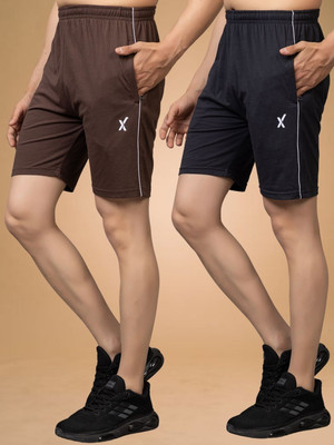 axys Striped Men Grey Casual Shorts