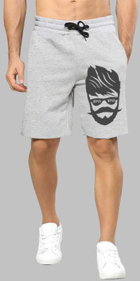 Basis Printed Men Grey Regular Shorts