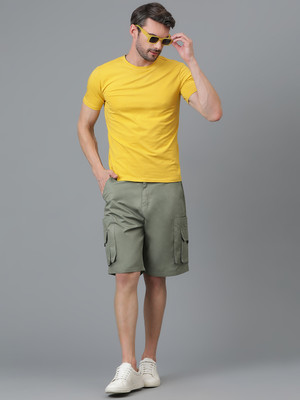 KOTTY Solid Men Green Regular Shorts