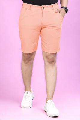 INDICLUB Solid Men Pink Regular Shorts