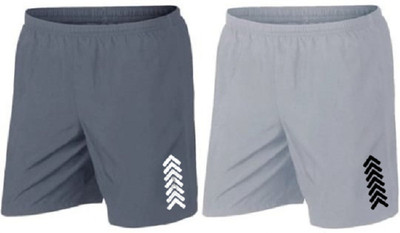 MAANU Printed Men Grey Sports Shorts