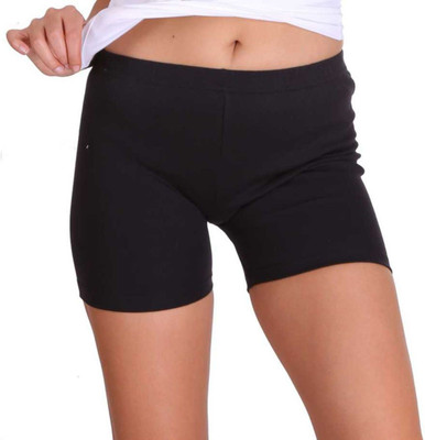 CKARFE Solid Women Black Cycling Shorts