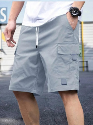 Blue dove Solid Men Grey Cargo Shorts