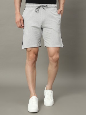 METRONAUT MENS solid regular short Solid Men Grey Regular Shorts