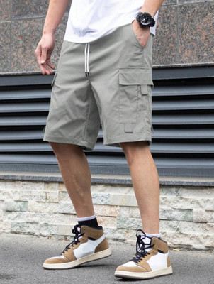 Mastersahab Solid Men Grey Cargo Shorts
