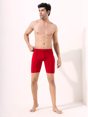Lycot Solid Men Red Cycling Shorts