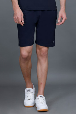 GODFREY Solid Men Dark Blue Bermuda Shorts
