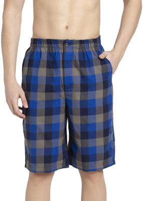 JOCKEY Checkered Men Dark Blue Bermuda Shorts