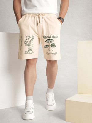 WROGN Printed Men Beige Regular Shorts