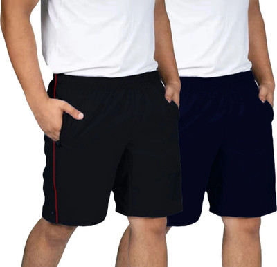 Fabc Solid Men Black, Dark Blue Basic Shorts