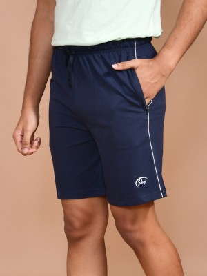 SKYKNIT Solid Men Dark Blue Bermuda Shorts